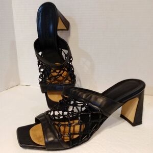 Napoleon Made in Italy Leather Heel Open Toe Slide‎ Sz. 41 Italian / 10.5 US